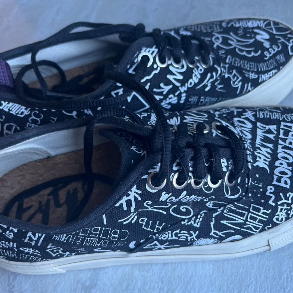 Eytys Black Printed Graffiti Sneakers EU 37 US 7 - Picture 7 of 11